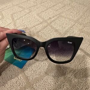 Quay AFTER HOURS Australia Black Cat-Eye Sunglasses